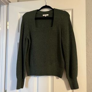 Madewell Square Neck Green Sweater